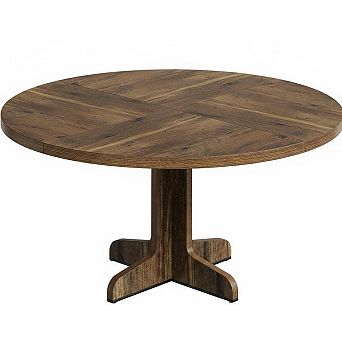 Round Dining Table for 4, 47 in Farmhouse Circle Kitchen Table with Wood Tabletop(Only Table)