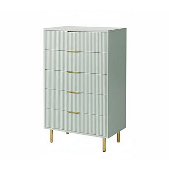 Dresser, Modern 5 Drawer Dresser for Bedroom with Gold Handle and Large Drawer