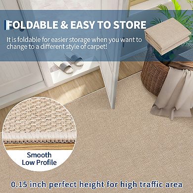 Modern Minimalist Area Rug Machine Washable, Non-Slip, Ultra-Thin, Non-Shedding Carpet