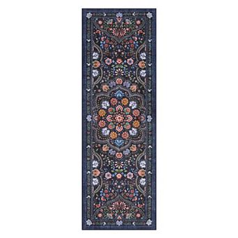 Washable Floral Area Rugs for Living Room Farmhouse Non Slip Ultra Soft Thin Carpet