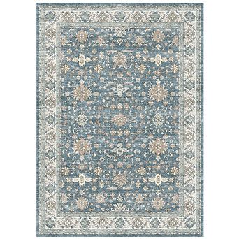 Washable Area Rugs for Living Room, Non-Slip Vintage Distress Large Rugs for Bedroom Dining Room