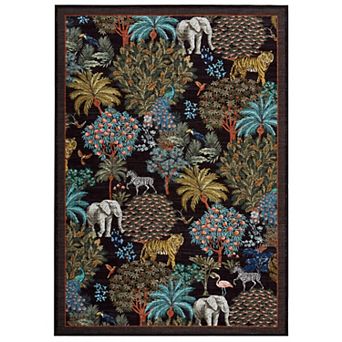 Washable Living Room Area Rug, Soft Non Slip Rugs for Bedroom Nursery Forest Animal Print Carpet
