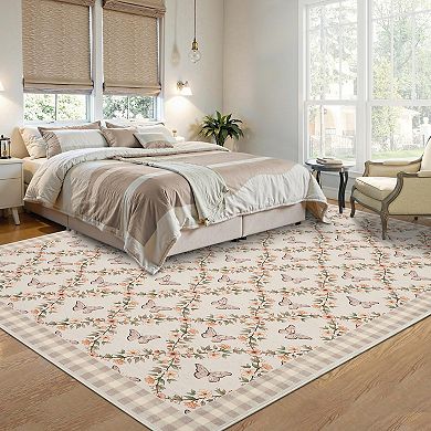 Washable Modern Rugs Non Slip Indoor Pattern Printed Soft Carpet for Living Room Bedroom
