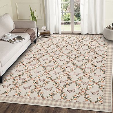 Washable Modern Rugs Non Slip Indoor Pattern Printed Soft Carpet for Living Room Bedroom