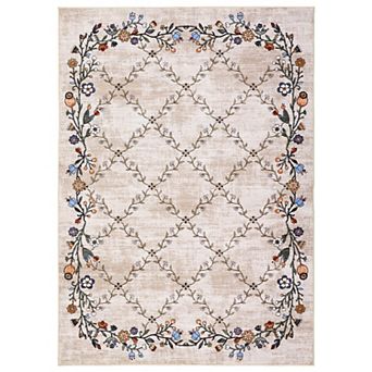 Washable Soft Abstract Rug - Stain Resistant, Non-Slip Low Pile Indoor Carpet for Living Room