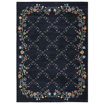 Washable Soft Abstract Rug - Stain Resistant, Non-Slip Low Pile Indoor Carpet for Living Room