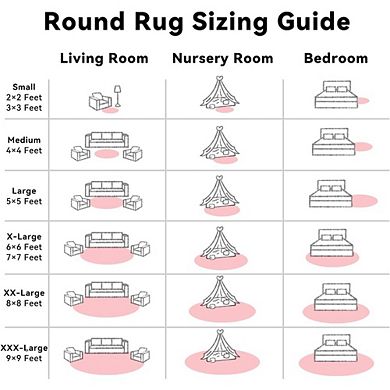 Round Shaggy Area Rug, Washable Soft Fluffy Carpet