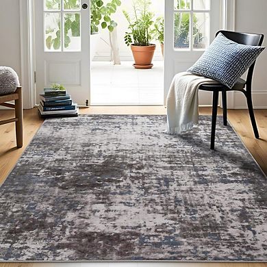 Abstract Area Rug Low Pile, Non-Slip