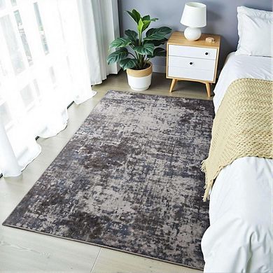Abstract Area Rug Low Pile, Non-Slip