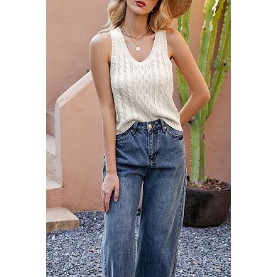 Women's Fashion Casual Knit V-Neck Camisole Top