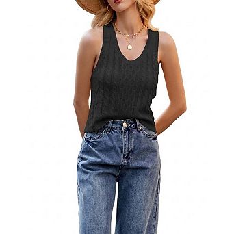 Women's Fashion Casual Knit V-Neck Camisole Top