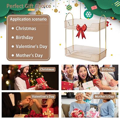 2-Tier Bathroom Countertop Organizer Sink Spice Shelf