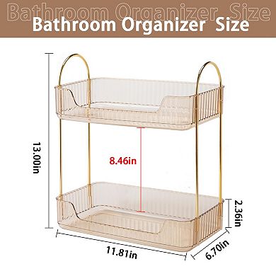 2-Tier Bathroom Countertop Organizer Sink Spice Shelf