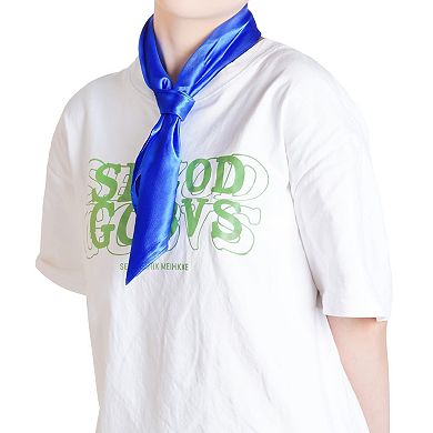Chiffon Square Scarf Ribbon Neck Satin Handkerchief Retro Women Costume Accessory