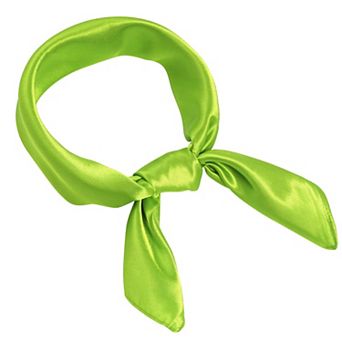 Chiffon Square Scarf Ribbon Neck Satin Handkerchief Retro Women Costume Accessory