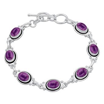 Oval Bracelet Sterling Plated Vintage Adjustable Gift