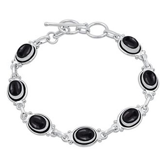 Oval Bracelet Sterling Plated Vintage Adjustable Gift