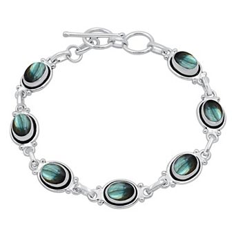 Oval Bracelet Sterling Plated Vintage Adjustable Gift