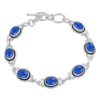 Oval Bracelet Sterling Plated Vintage Adjustable Gift