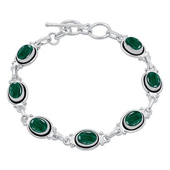 Oval Bracelet Sterling Plated Vintage Adjustable Gift