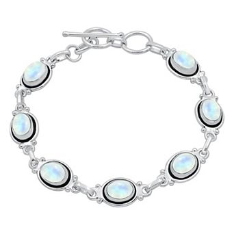 Oval Bracelet Sterling Plated Vintage Adjustable Gift