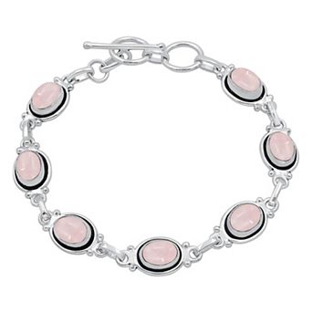 Oval Bracelet Sterling Plated Vintage Adjustable Gift