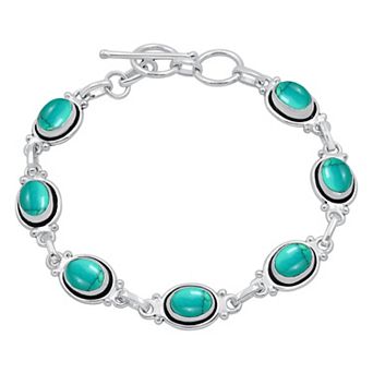 Oval Bracelet Sterling Plated Vintage Adjustable Gift