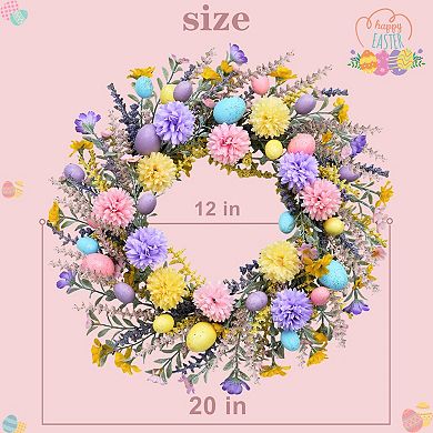 20" Easter Wreath Spring Front Door Decor