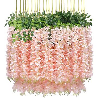 24 packs, 86.4 feet artificial wisteria vines, vine decorations, wedding decorations