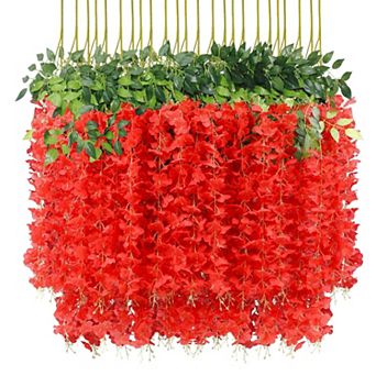 24 packs, 86.4 feet artificial wisteria vines, vine decorations, wedding decorations