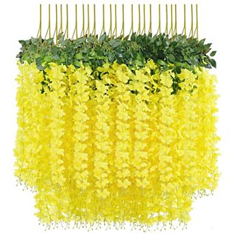 24 packs, 86.4 feet artificial wisteria vines, vine decorations, wedding decorations