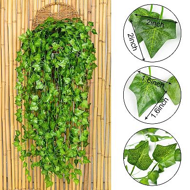 12pcs 84ft Artificial Ivy Leaf Vine Hanging Garland Foliage Flowers Home Garden Wedding