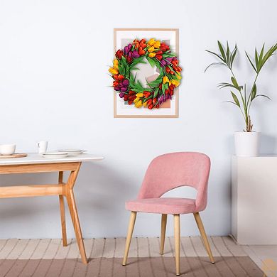 20" Artificial Tulip Wreath All Seasons Wedding Valentines Decor