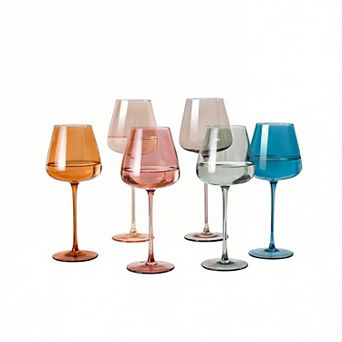 18oz 6 pc Hand Blown Crystal Long Stem Glasses Mother's Day birthday gift