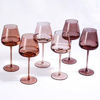 18oz 6 pc Hand Blown Crystal Long Stem Glasses Mother's Day birthday gift