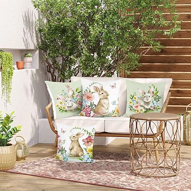 4pcs 18x18"Easter Bunny Pillow Covers Rabbit Spring Decor