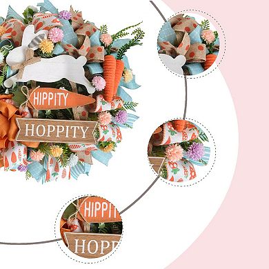 18" Easter Mesh Artificial Wreath Door Wall Decor