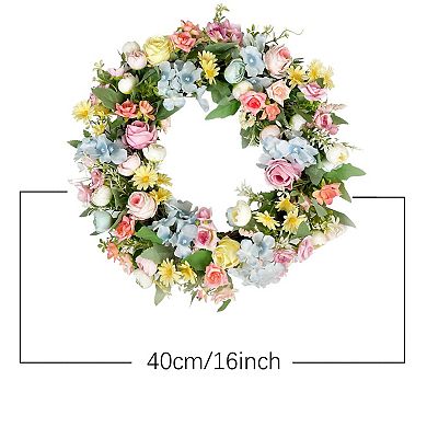 16" Artificial Wreath Spring Summer Home Wedding Decor
