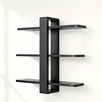 20 in Floating Pine Wood 3 tier Wall Shelf Plant Photo Display