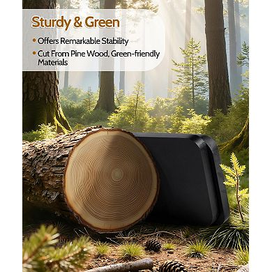 20in Floating Pine Wood 3 Tier Wall Shelf Plant Photo Display