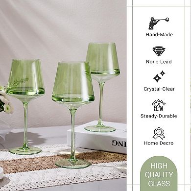 16oz 6pcs Modern High-Stem Red Wine Glass Set Mother's Day Mom Birthday Gift