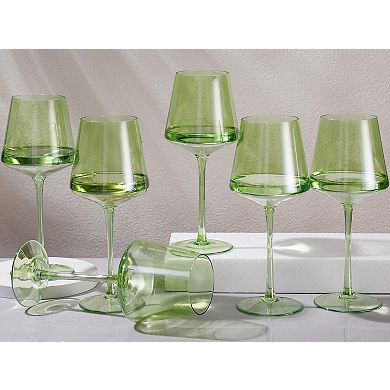 16oz 6pcs Modern High-Stem Red Wine Glass Set Mother's Day Mom Birthday Gift