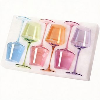 16oz 6 pc Modern High-Stem Red Wine Glass Set Mother's Day Mom Birthday Gift