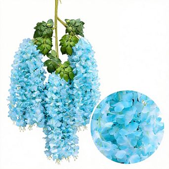 12 pc 3.75 Ft Artificial Wisteria Vine Ratta Garland Silk Hanging Flowers Home Party Wedding Decor