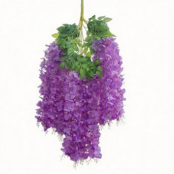 12 pc 3.75 Ft Artificial Wisteria Vine Ratta Garland Silk Hanging Flowers Home Party Wedding Decor