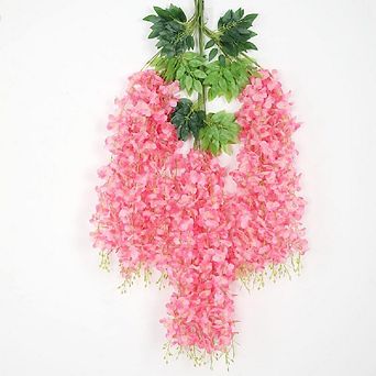 12 pc 3.75 Ft Artificial Wisteria Vine Ratta Garland Silk Hanging Flowers Home Party Wedding Decor