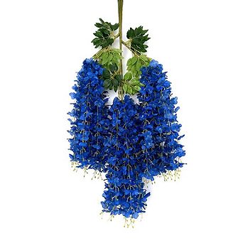 12 pc 3.75 Ft Artificial Wisteria Vine Ratta Garland Silk Hanging Flowers Home Party Wedding Decor
