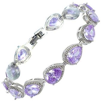 7" Tennis Bracelet Pear Cut CZ All-natural gift