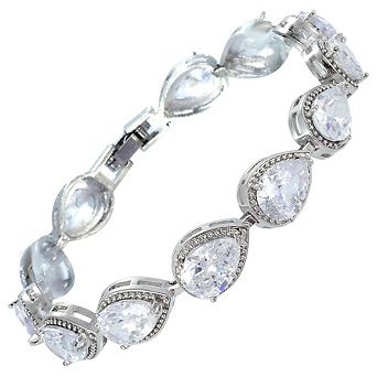 7" Tennis Bracelet Pear Cut CZ All-natural gift