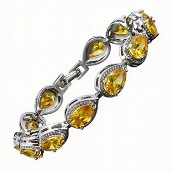 7" Tennis Bracelet Pear Cut CZ All-natural gift